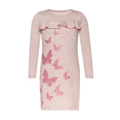 ПЛ-742 Платье для девочки (розовая вишня меланж бабочки)