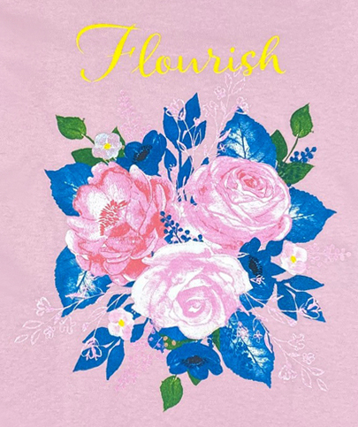 ФД-1645 Фуфайка для девочки (светло-розовый цветы)