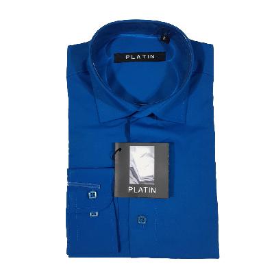416P6-MDL Рубашка для мальчика дл.рукав Platin (т.бирюзовый)