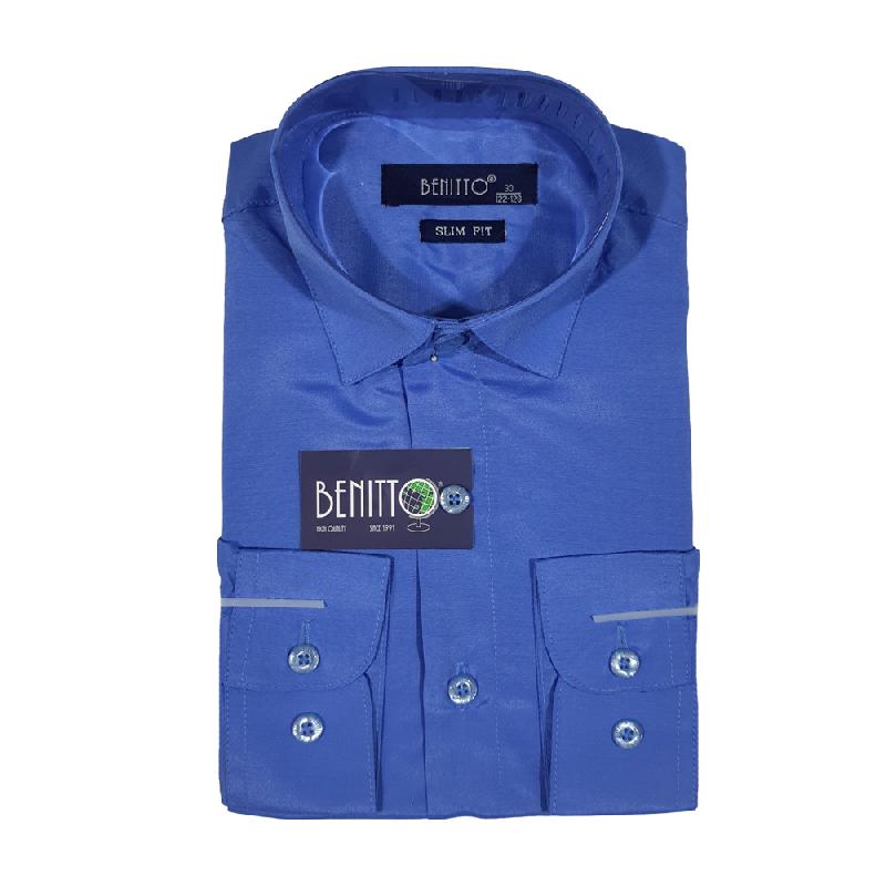 JLJS3035P4A (JLA3035) Рубашка для мальчика дл.рукав Benitto (синий)