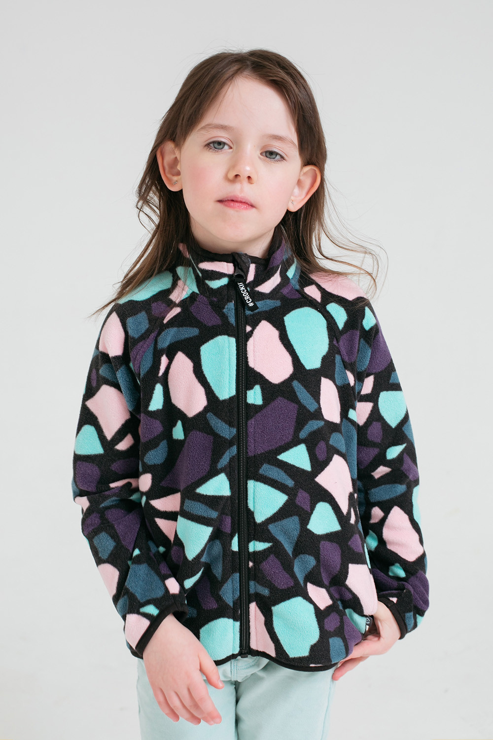 ФЛ 34011/н/43 Куртка для девочки (антрацит.мозайка)