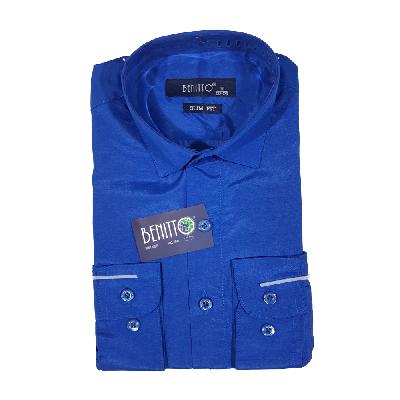 JLJS3035P4B (JLB3035) Рубашка для мальчика дл.рукав Benitto (синий)
