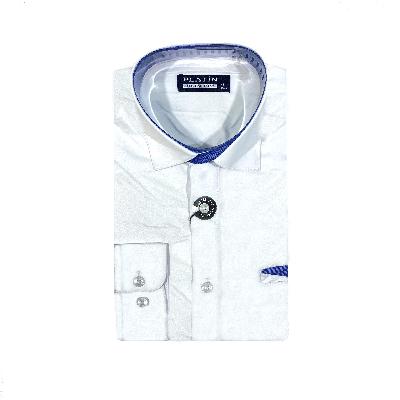 LX3641MDL-1 Рубашка для мальчика дл.рукав Platin (белый)