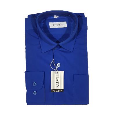 WZ616P8 Рубашка для мальчика дл.рукав Platin (т.синий)