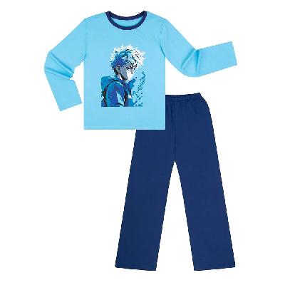 ПЖ-1810 Пижама для мальчика (голубой с аниме)