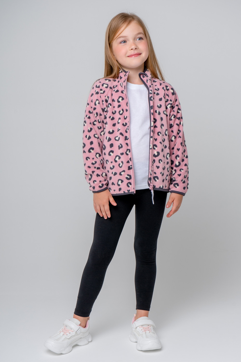 ФЛ 34011/н/52 Куртка детская (розовый зефир милый леопард)