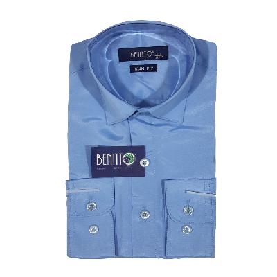 JLJS3035P4B (JLB3035) Рубашка для мальчика дл.рукав Benitto (голубой)